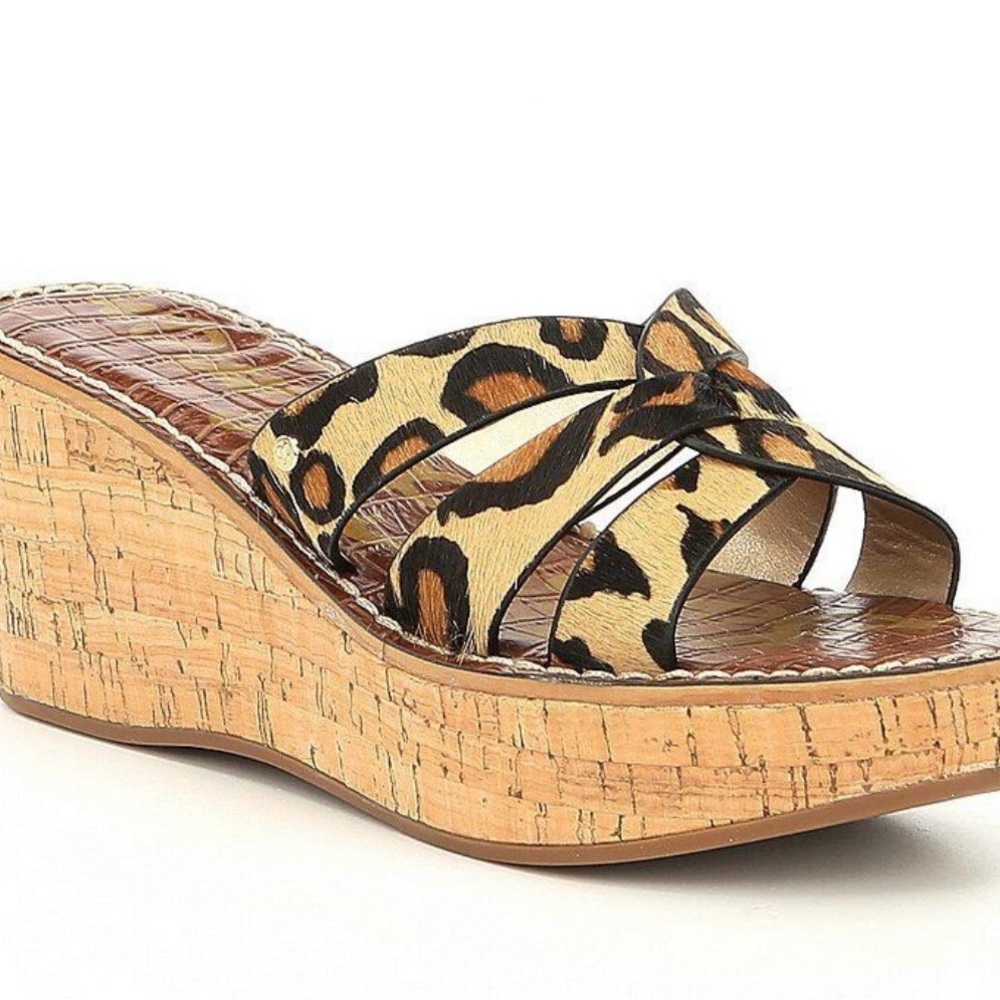 Sam Edelman Leopard Print Wedge Sandals, 9